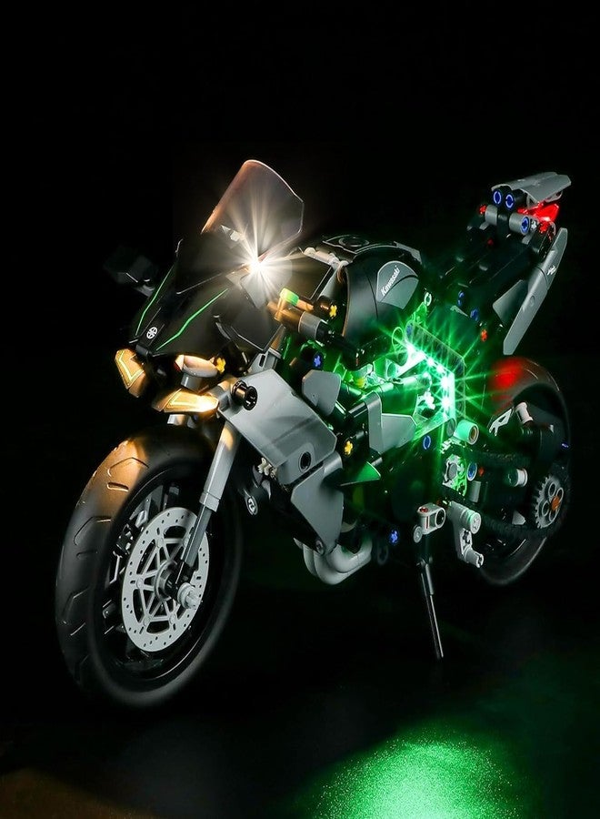Vaodest مصباح LED من Vaodest لمجموعة Lego 42170 Technic Kawasaki Ninja H2R Motorcycle، تصميم وتكوين متوافق مع الموديل 42170 (مصباح LED فقط، وليس مجموعة مكعبات البناء). - Image 1